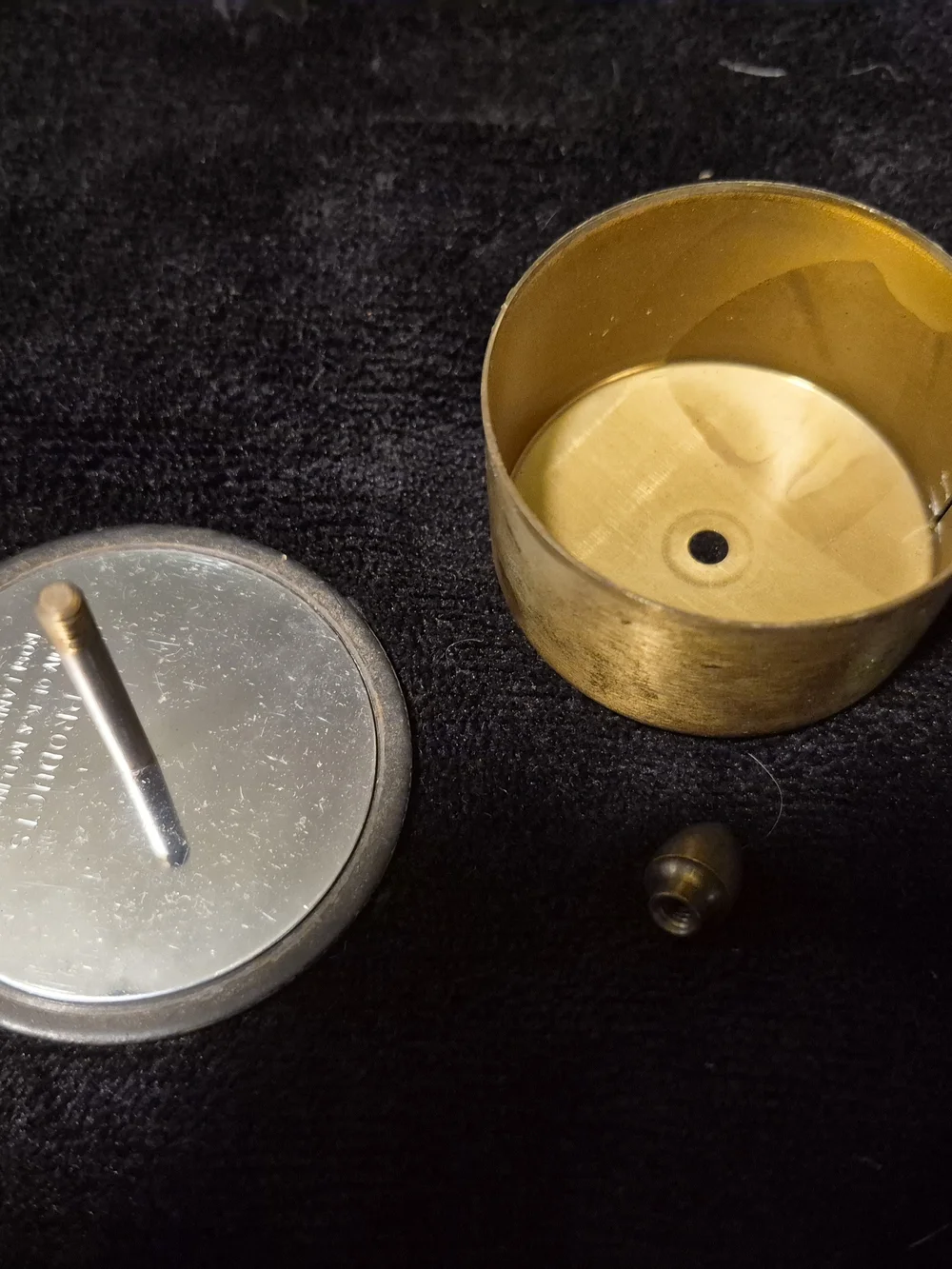 Vintage Pat Products Brass Roll Stamp Dispenser Holder Desk Accessory